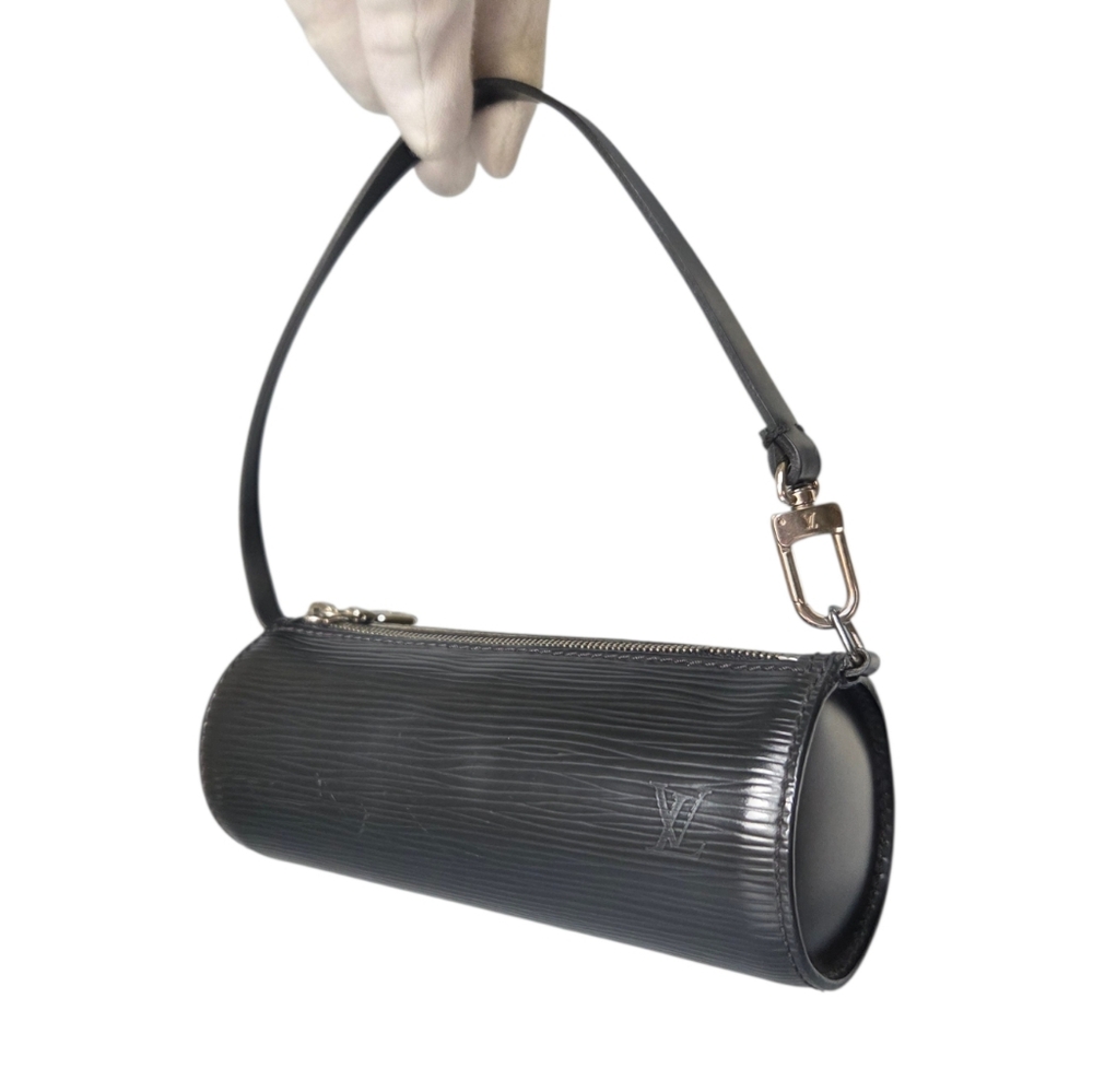 Louis Vuitton Epi Mini Papillon Pochette Noir Leather Cylinder Bag